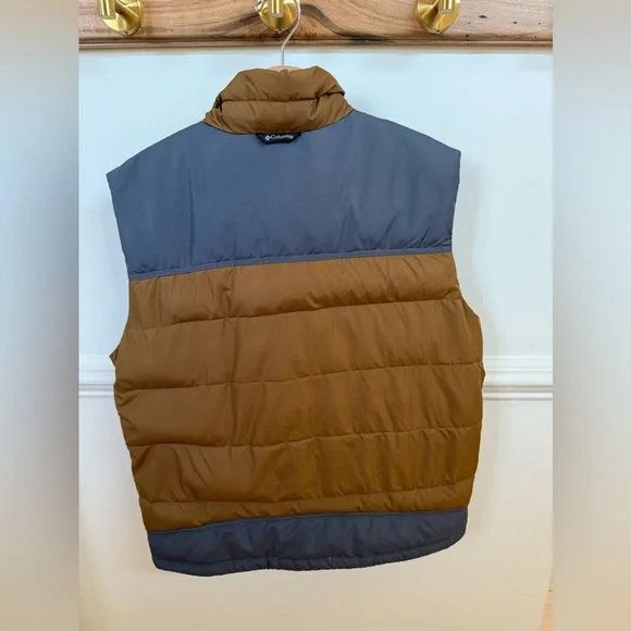 Columbia Men’s Down Vest  • L • Camel & Grey - Picture 7 of 9